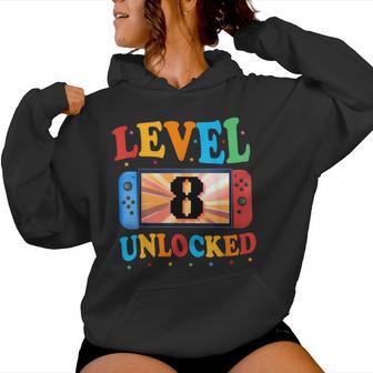 Awesome Level 8 Unlocked 8Th Birthday Boy Girlideo Gamer レディースパーカー - Kawaiitshirt