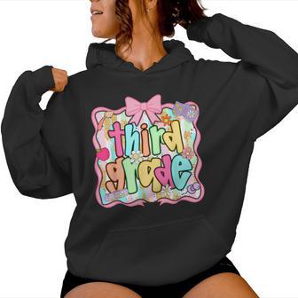 Back To School 3Rd Grade Third Grade Preppy Teacher Girl Women Hoodie - Thegiftio UK