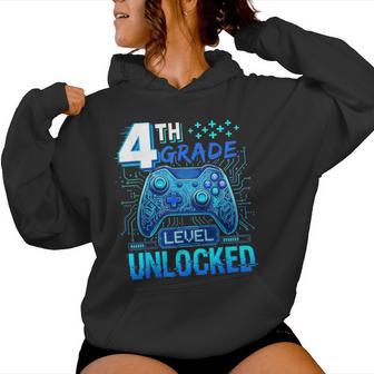 Back To School 4Th Grade First Day Level Unlocked Gamer Boys Women Hoodie - Thegiftio UK