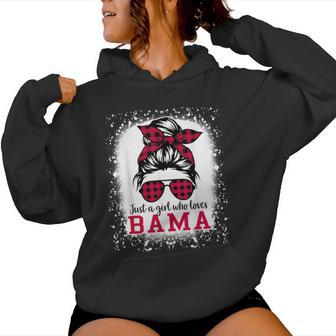 Bama Alabama Girls Messy Bun Hair Alabama State Pride Women Hoodie - Thegiftio UK