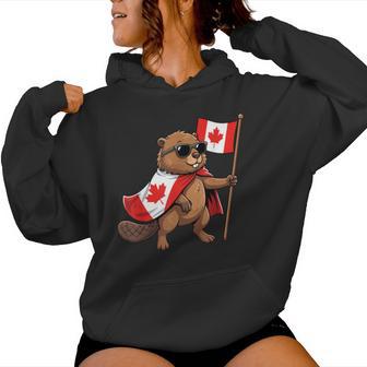 Bandera De Canadá Castor Hombres Es Niños Divertido Canadiense Sudadera con capucha para mujer - Regaloses