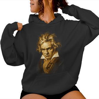 Beethoven-Ritratto Ludwigan Beethoven Musica Classica Felpa con cappuccio da donna - Novitaregali