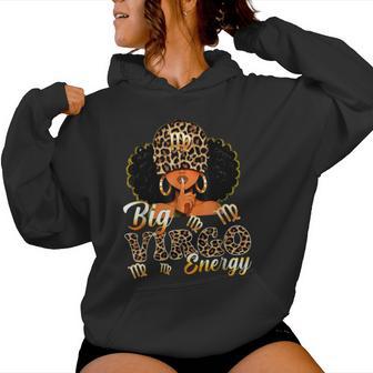 Big Virgo Energy Black Woman Leopard Zodiac Birthday Girls Women Hoodie | Seseable UK