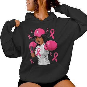 Black African American Breast Cancer Afro Pink Ribbon Women Hoodie - Thegiftio UK