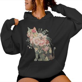 Boho Chat Plantes S Filles Hommes Fleurs Manche Longue Sweat à capuche femme - Cadeauxyz