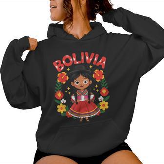 Bolivia Bolivian Girl Traditional Dress Flowers Heritage Women Hoodie - Thegiftio UK