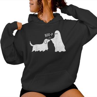 Boo Boo-P Dog Ghost Halloween Dog Lovers Dog Mom Women Hoodie | Seseable UK