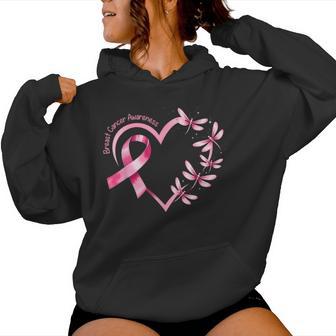 Breast Cancer Month Strong Pink Ribbon Heart Survivor Women Women Hoodie - Thegiftio UK
