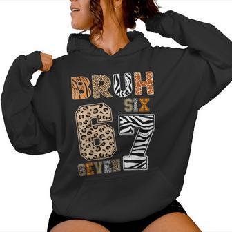 Bruh Six Seven 67 Meme Wild Animal Print Kids Boys Girls Women Hoodie - Thegiftio UK