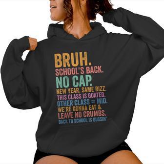 Bruh Teacher Back To School New Year Same Rizz Class Goated Women Hoodie - Thegiftio UK