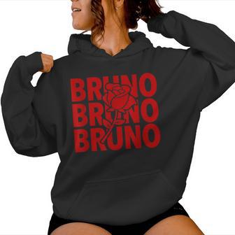 Bruno Text With Floral Graphic Women Hoodie - Thegiftio UK