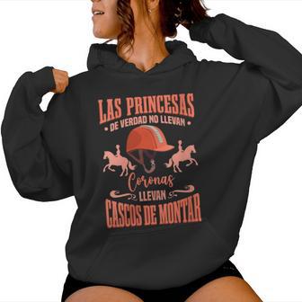 Caballo Las Princesas Llevan Cascos De Montar Cuello Sudadera con capucha para mujer - Regaloses