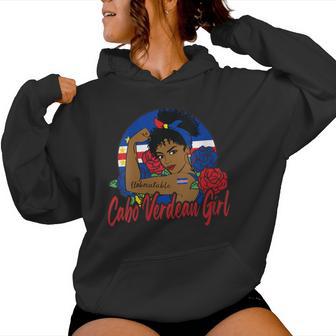 Caboerde Girl Caboerdean Chica Caboerde Bandera Cuello Negro Manga Corta Ajustado Adulto Pequeño Eu 15-165 Regular Mediano Es Chicas Sudadera con capucha para mujer - Regaloses