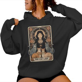 Camisa De Tarot The Cat Lady Para Gótica Y Bruja Con Forma De Gato Mamá Sudadera con capucha para mujer - Regaloses