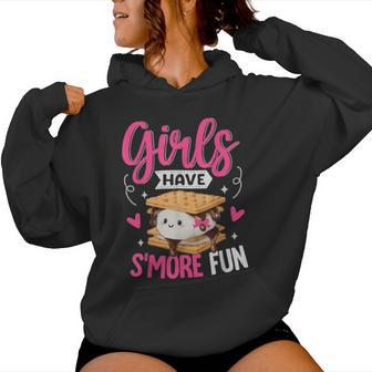 Camping Smores Girls Have S'more Fun Cute Kawaii Smores Women Hoodie - Thegiftio UK
