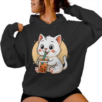 Chat Mignon Kawaii Anime Boire Bubble Tea Fille Enfants Sweat à capuche femme - Cadeauxyz