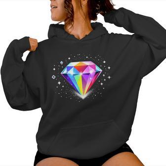 Colorful Diamond Gem – Sparkling Rainbow Crystal Women Hoodie - Thegiftio UK
