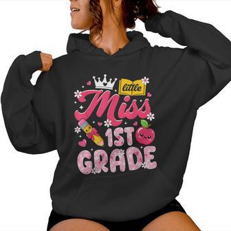Cute Back To School First Day Of First 1St Grade Girls Kids Women Hoodie - Thegiftio UK