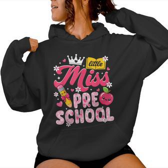 Cute Back To School First Day Of Pre-K Preschool Girls Kids Women Hoodie - Thegiftio UK