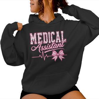 Cute Floral Pink Nurse Coquette Bow Medical Assistant Women Hoodie - Thegiftio UK