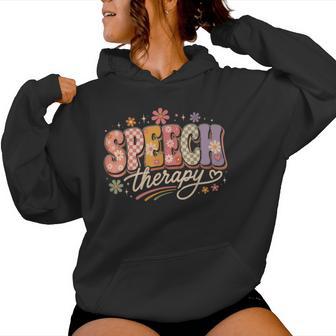 Cute Speech Therapy Speech Language Pathologist Slp Floral Women Hoodie - Thegiftio UK