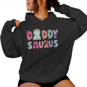 Daddy Saurus Dad Dinosaur Three Rex Birthday Boy Girl Women Hoodie - Thegiftio UK