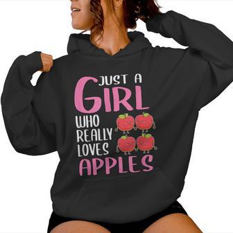 Damen Just A Girl Apfel Geschenk Apfel Kapuzenpullover für Damen - Geschenkecke