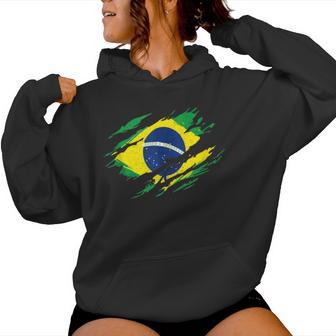 Del Brasile Bandiera Brasiliana Camicia Brasiliana Per Donne Uomini Felpa con cappuccio da donna - Novitaregali