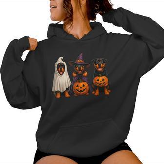 Dog Ghost Cute Halloween Rottweiler Ghost Dog Mom Women Hoodie | Seseable UK