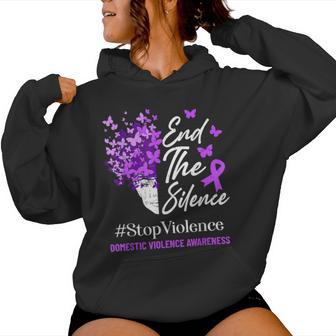 Domestic Violence Awareness Ribbon Purple Support Women Hoodie - Thegiftio UK