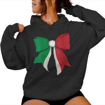 Drapeau Italien Fierté Italienne Fille Coquette Nœud Ruban Sweat à capuche femme - Cadeauxyz