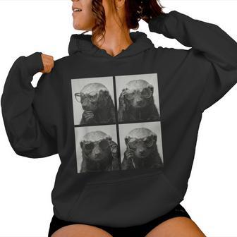 Drôle Ratel Lunettes Photomatonelfie Sweat à capuche femme - Cadeauxyz
