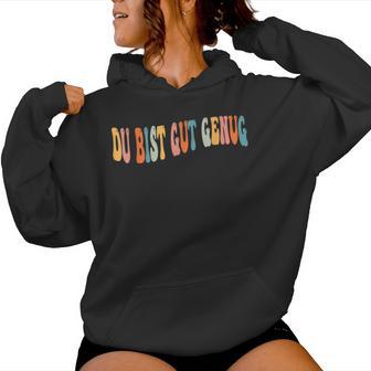 Du Bist Gut Genug Meme Quote Retro Groovy Kapuzenpullover für Damen - Geschenkecke