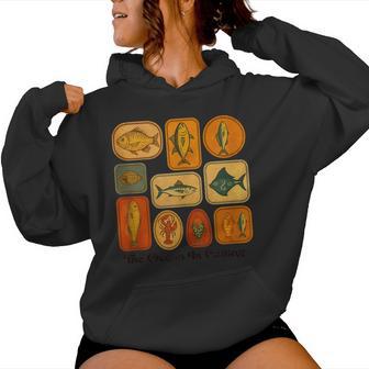 El Océano Llama A Los Peces Arte Retro In Mangas Sudadera con capucha para mujer - Regaloses