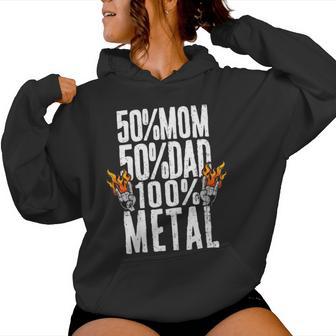 Enfant 50 Maman 50 Papa 100 Musique Heavy Metal Sweat à capuche femme - Cadeauxyz