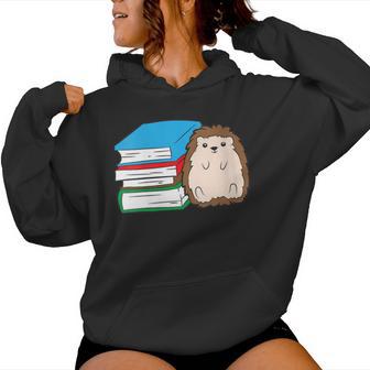 Erizo Durmiendo En Los Libros Amorosos Erizos Cuello Sudadera con capucha para mujer - Regaloses