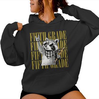 Fifth Grade Feral Raccoon Back To School Teachers Boys Kids Women Hoodie - Thegiftio UK