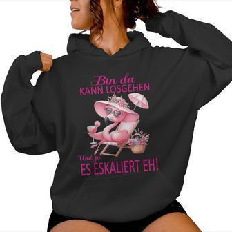 Flamingo Bin Da Kann Losgehen Und Ja Es Eskaliert Eh Kostüm Kapuzenpullover für Damen - Geschenkecke