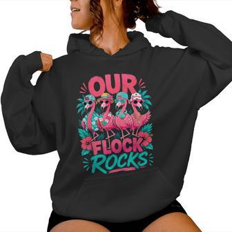 Our Flock Rocks Flamingo Summer Tropical Women Hoodie - Thegiftio UK
