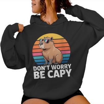 Don't Worry Be Capybara Capybara Hombres Niños Niños Jóvenes Es Cuello Sudadera con capucha para mujer - Regaloses