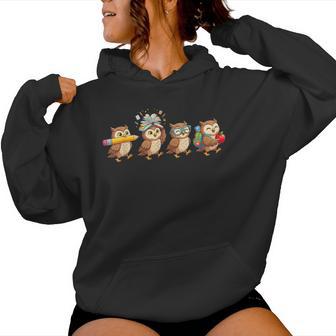 Owl Back To School Teacher Student Women Hoodie | Seseable UK