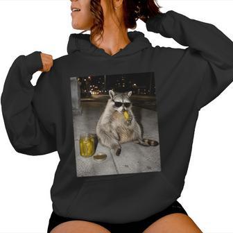Raccoon Eating Pickles Meme Kids Women Hoodie - Thegiftio UK