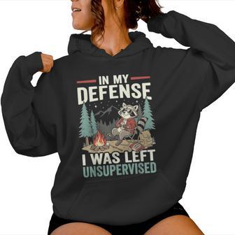 Raccoon Left Unsupervised Camping Kid Women Hoodie - Thegiftio UK