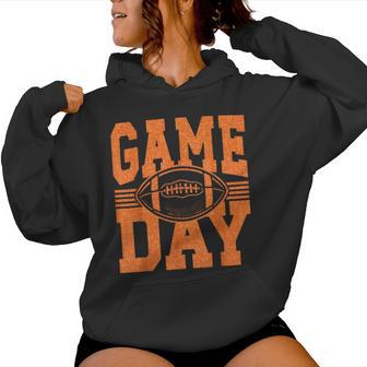 Game Day Football Season Football Mama Girl Orange Team Women Hoodie - Thegiftio UK