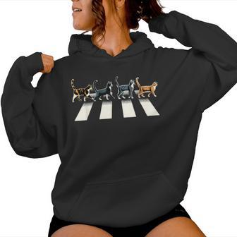 Gato Retro Rock And Roll Música Regalo Hombres Niños Es Gato Divertido Sudadera con capucha para mujer - Regaloses