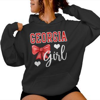 Georgia Girl Heart Cheer Bow For Ns Kids Women Hoodie - Thegiftio UK