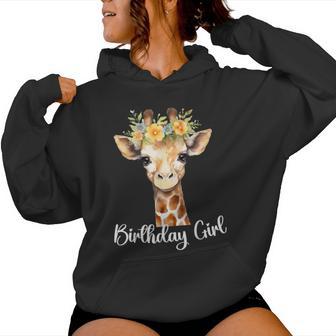 Giraffe Birthday Girl Outfit For Wife Zoo Birthday Party Women Hoodie - Thegiftio UK