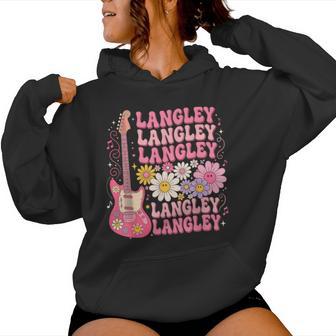 Girl Retro Langley First Name Personalized Women Women Hoodie - Thegiftio UK