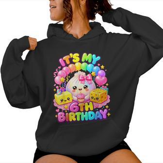 Girls 6Th Bday Squishy Party 6 Year Old Birthday Girl Women Hoodie - Thegiftio UK