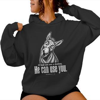 If God Can Use A Donkey He Can Use You Christian Bible Verse Women Hoodie - Thegiftio UK